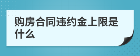 购房合同违约金上限是什么