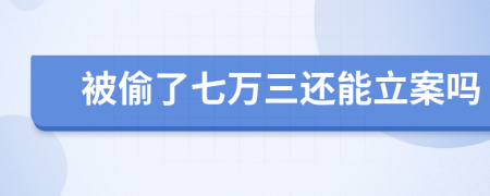 被偷了七万三还能立案吗