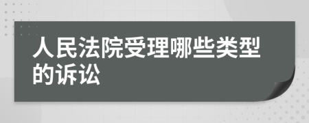 人民法院受理哪些类型的诉讼