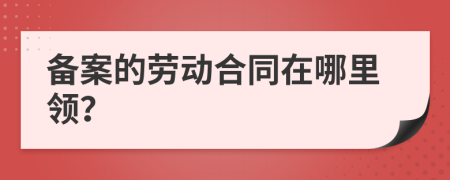 备案的劳动合同在哪里领？