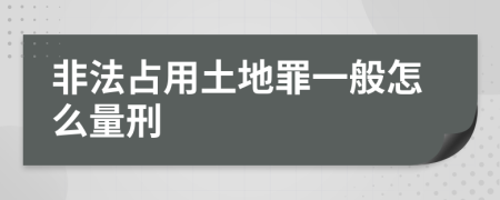 非法占用土地罪一般怎么量刑