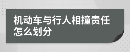 机动车与行人相撞责任怎么划分