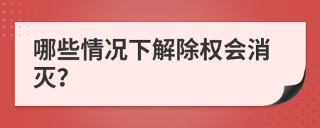 哪些情况下解除权会消灭？