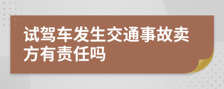 试驾车发生交通事故卖方有责任吗