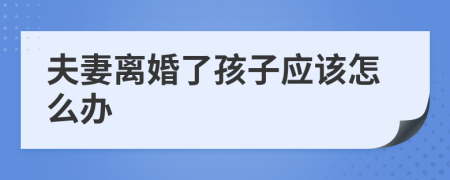 夫妻离婚了孩子应该怎么办