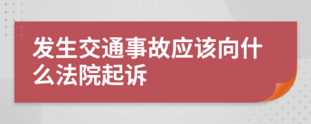 发生交通事故应该向什么法院起诉