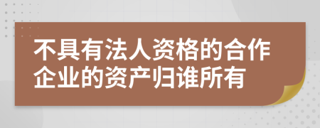 不具有法人资格的合作企业的资产归谁所有