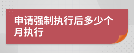 申请强制执行后多少个月执行