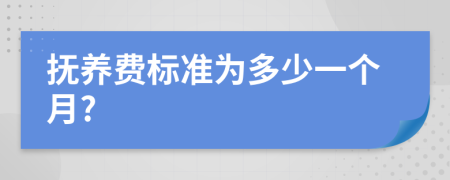 抚养费标准为多少一个月?