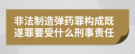 非法制造弹药罪构成既遂罪要受什么刑事责任