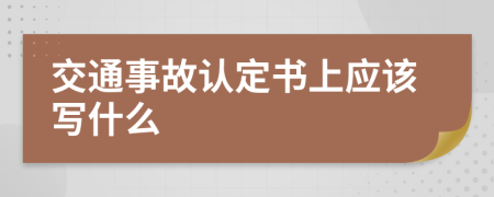 交通事故认定书上应该写什么