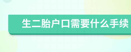 生二胎户口需要什么手续