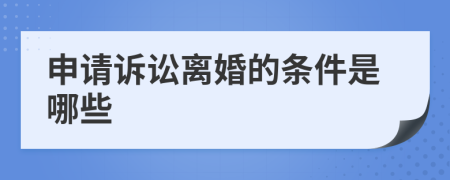 申请诉讼离婚的条件是哪些