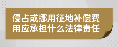 侵占或挪用征地补偿费用应承担什么法律责任