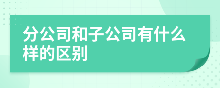 分公司和子公司有什么样的区别