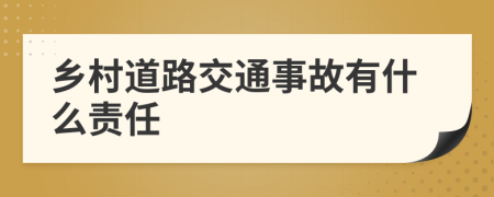 乡村道路交通事故有什么责任