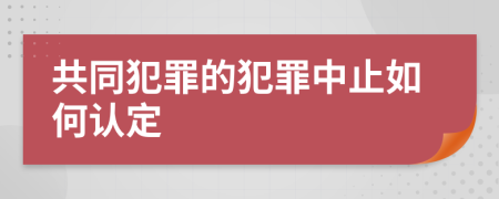 共同犯罪的犯罪中止如何认定