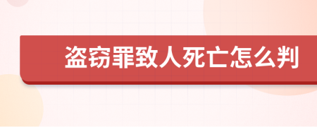 盗窃罪致人死亡怎么判