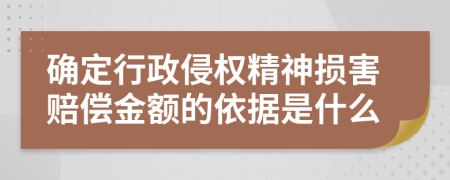 确定行政侵权精神损害赔偿金额的依据是什么