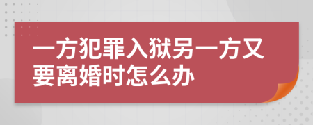 一方犯罪入狱另一方又要离婚时怎么办