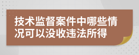 技术监督案件中哪些情况可以没收违法所得