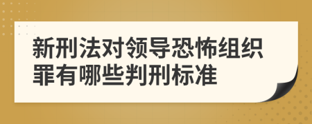 新刑法对领导恐怖组织罪有哪些判刑标准