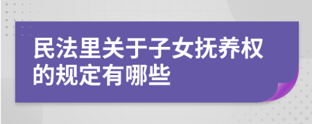 民法里关于子女抚养权的规定有哪些