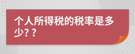 个人所得税的税率是多少? ?