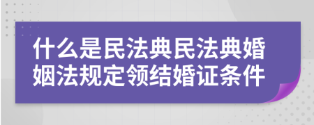 什么是民法典民法典婚姻法规定领结婚证条件