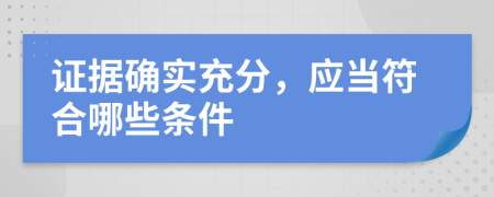 证据确实充分，应当符合哪些条件