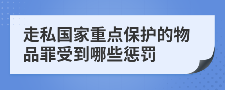 走私国家重点保护的物品罪受到哪些惩罚