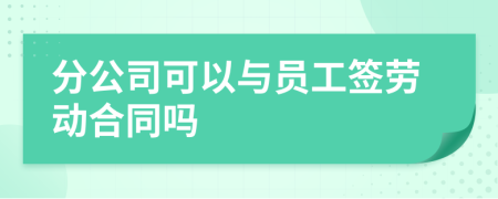 分公司可以与员工签劳动合同吗