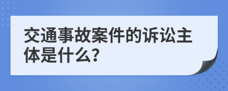 交通事故案件的诉讼主体是什么？