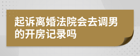 起诉离婚法院会去调男的开房记录吗