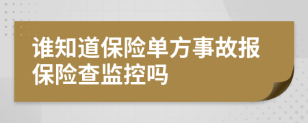 谁知道保险单方事故报保险查监控吗
