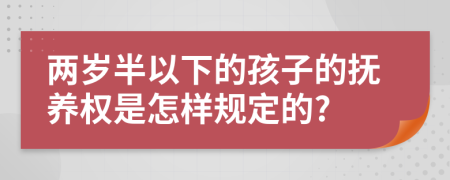 两岁半以下的孩子的抚养权是怎样规定的?