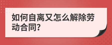 如何自离又怎么解除劳动合同？