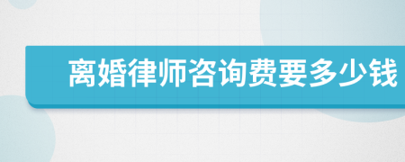 离婚律师咨询费要多少钱