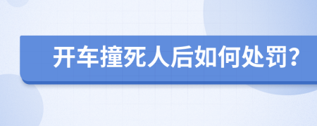 开车撞死人后如何处罚？