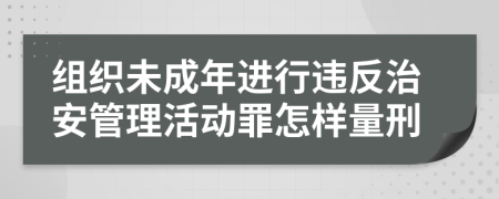 组织未成年进行违反治安管理活动罪怎样量刑