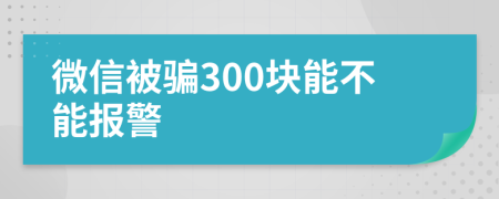 微信被骗300块能不能报警