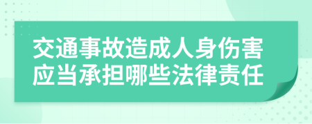 交通事故造成人身伤害应当承担哪些法律责任