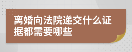 离婚向法院递交什么证据都需要哪些