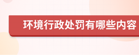 环境行政处罚有哪些内容