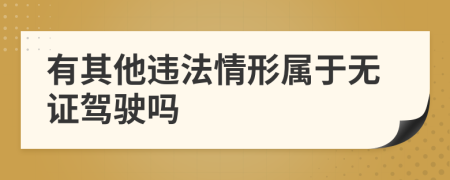 有其他违法情形属于无证驾驶吗