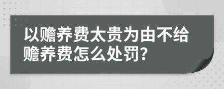 以赡养费太贵为由不给赡养费怎么处罚？