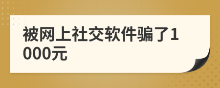 被网上社交软件骗了1000元