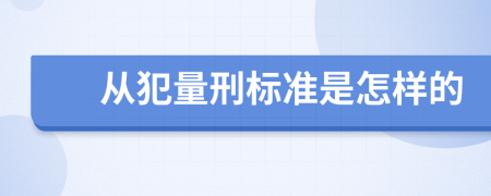 从犯量刑标准是怎样的