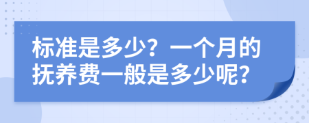 标准是多少？一个月的抚养费一般是多少呢？