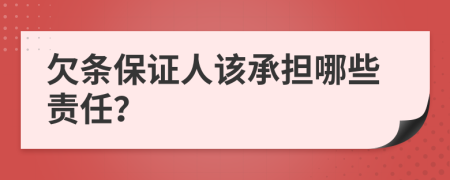 欠条保证人该承担哪些责任？